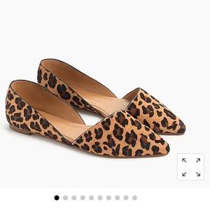 J. Crew Zoe Leopard Calf Hair d'Orsay Flats